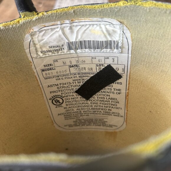 Thorogood 807 6000 Hellfire Steel Toe Hazmat Fire Fighting Work Boots Mens 8 W - Picture 5 of 12